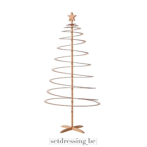 Houten spiraal kerstboom 138cm bruin