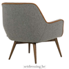 Walnut armchair 86cm gray