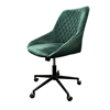 Velour office chair green