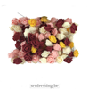 Doos met 100 kunstroos bloemen 4cm roze, rood, wit, geel