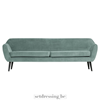 Velvet 3-seater sofa 230cm light blue