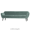 Velvet 3-seater sofa 230cm light blue