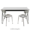 Formica set tafel en 4 stoelen grijs