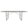 Glass table 200cm chrome