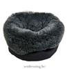 Round fabric dog bed 50cm grey