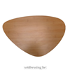 Small wooden side table with an irregular-shaped top 40cm brown