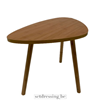 Small wooden side table with an irregular-shaped top 40cm brown