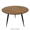 Round wooden side table 50cm brown