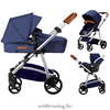 Kinderwagen blauw met autostoel