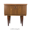 Classic drop-down nightstand 53cm brown