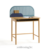 Kleine houten bureau 110cm groen/blauw