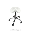 Leather saddle stool 75cm white