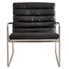 Leather accent chair black