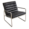 Leather accent chair black