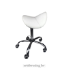 Leather saddle stool 75cm white
