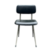 Lederen stoel 80 cm zwart