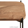 Foldable side table with a solid wood top 54cm brown/black
