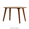 Oval solid wood side table 46cm brown