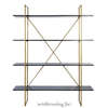 Solid shelving unit 190cm black/gold