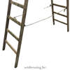 Oude houten openzetbare ladder 300cm bruin