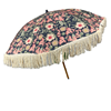 Parasol met franje en bloemenprint