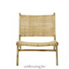 Rotan zetel teak 71cm natural