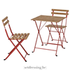 Set tuintafel met stoelen rood/bruin