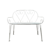 Smeedijzeren tuinbank 103cm wit 