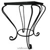 Black steel side table with a decorative mosaic top 32cm black