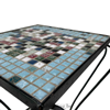 Black steel side table with a decorative mosaic top 32cm black