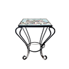 Black steel side table with a decorative mosaic top 32cm black