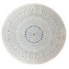 Tweezijdig rond tapijt blauw/beige