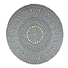 Tweezijdig rond tapijt blauw/beige