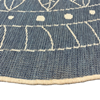 Tweezijdig rond tapijt blauw/beige