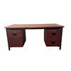 Vintage wooden desk with drawers 157cm brown