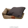 Fabric dog bed 70cm x 60cm grey/brown