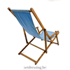 Wooden deck chair 110cm blue