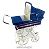 Vintage buggy baby blauw