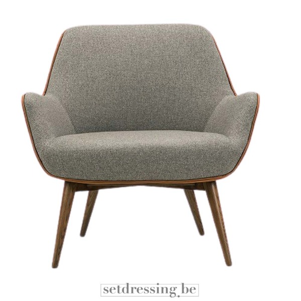 Walnut armchair 86cm gray