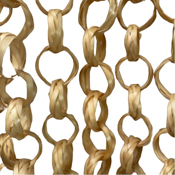 Rotan vliegengordijn ringen 200cm naturel