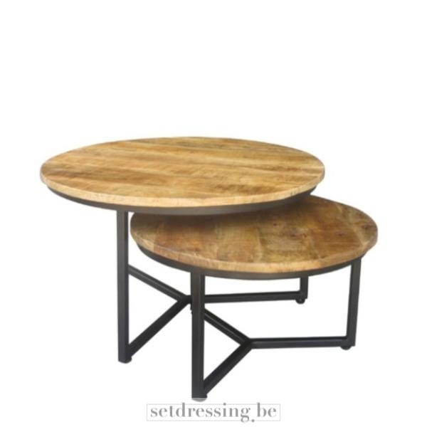 Side table 75/60 cm brown