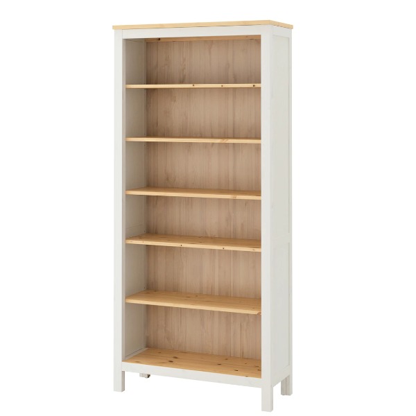 Gebeitste boekenkast 197cm wit 