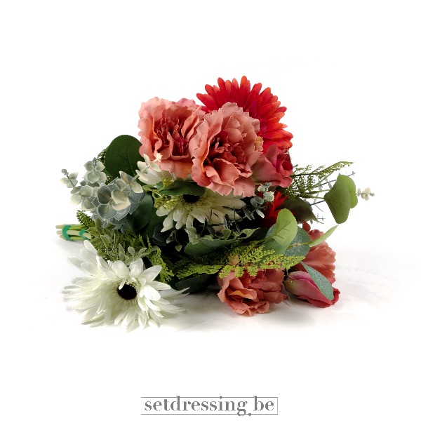 Boeket bloemen roze, groen en wit