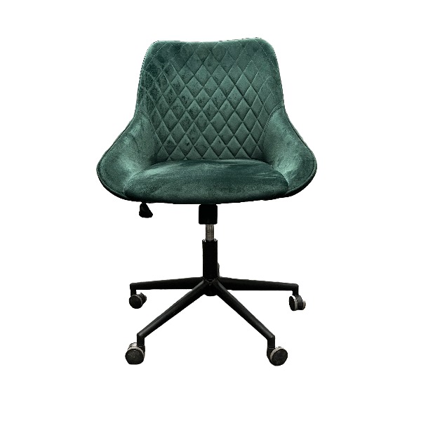 Velour office chair green