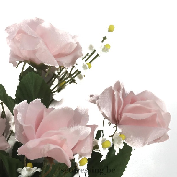 Camelia kunstbloem stengel 40cm roze