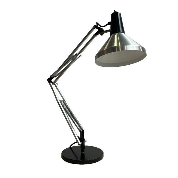 Chroom bureaulamp vintage 57cm grijs