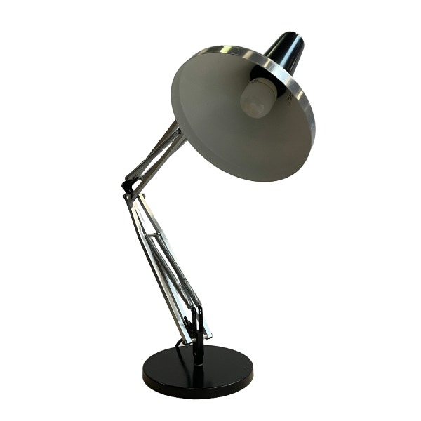 Chroom bureaulamp vintage 57cm grijs