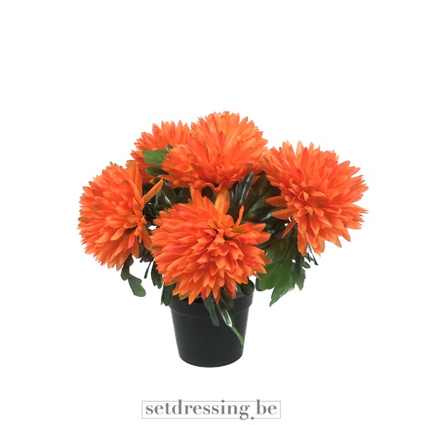 Chrysanthemum kunstplant 35cm oranje