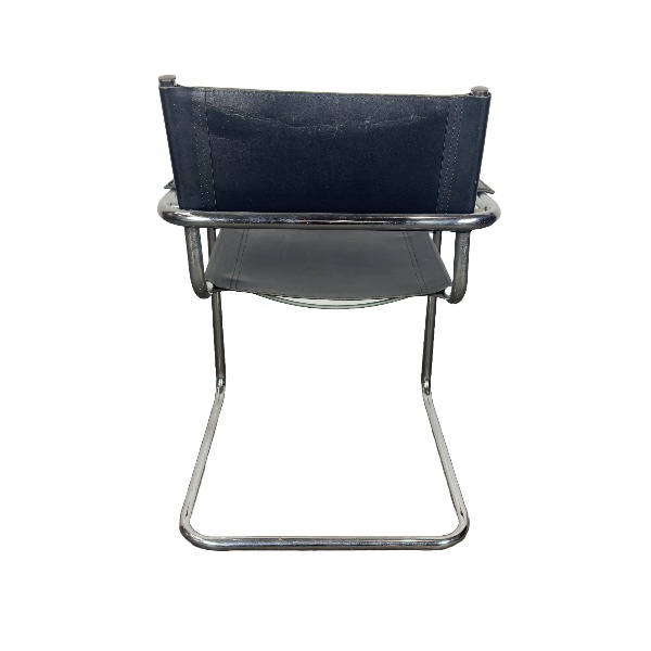 Design stoel chroom zwart