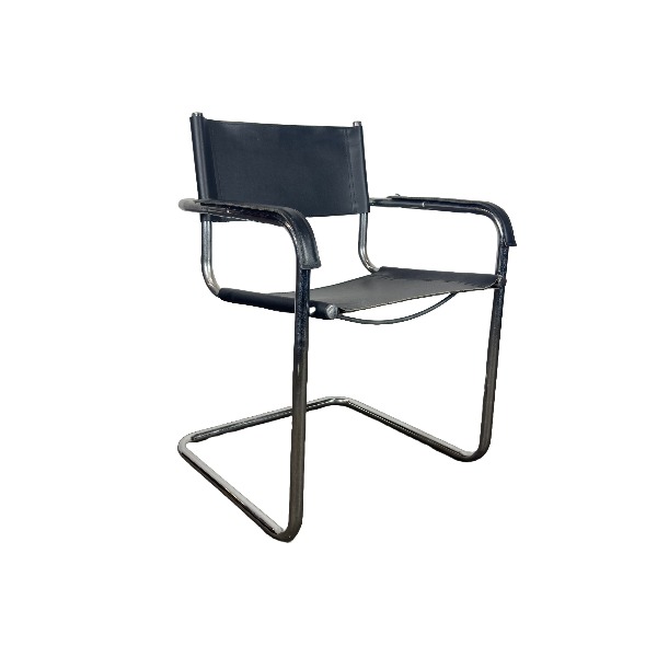 Design stoel chroom zwart